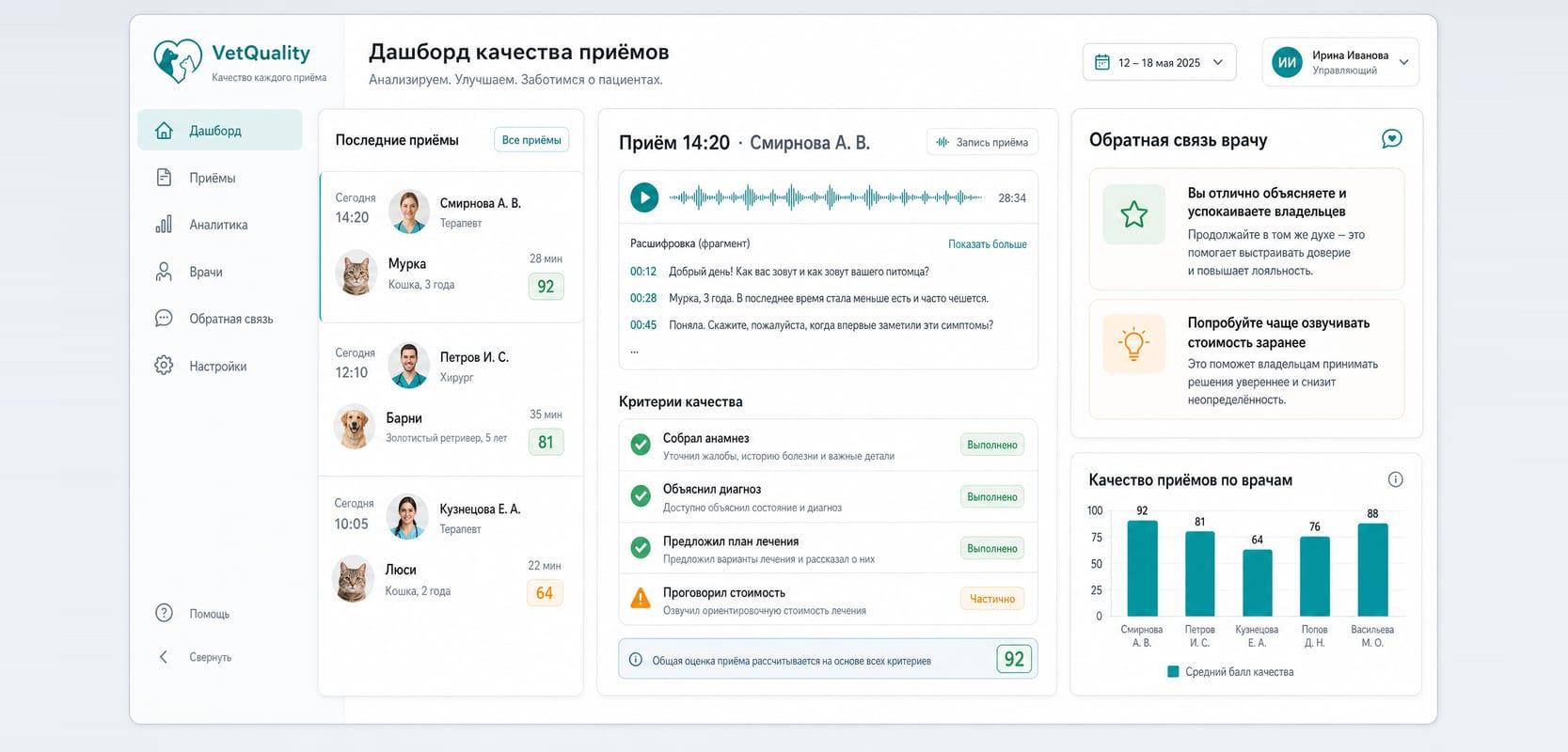 Анализ приёма врача